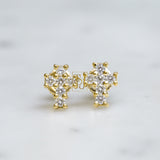 Round Diamond Cross Earring