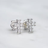 Round Diamond Cross Earring