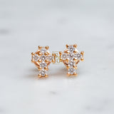 Round Diamond Cross Earring