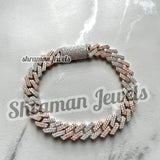 10MM 2 Tone VVS Cuban Hip Hop Bracelet for Men