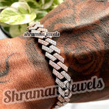 10MM 2 Tone VVS Cuban Hip Hop Bracelet for Men