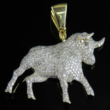 Men's fully iced out Natural Diamond BULL Statement Piece