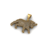 Men's fully iced out Natural Diamond BULL Statement Piece