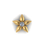 14K Real Gold Cute Flower Diamond Pendant for Women