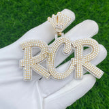 Men's custom Iced out RCR Letter Pendant