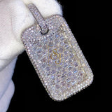 Men's fully Iced out Fancy VVS Dog Tag