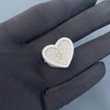 Men's Iced Out Baguette Heart Hip Hop VVS Champion Ring