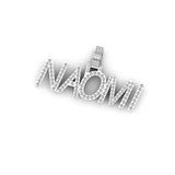 Custom letter Iced out "NAOMI" Name Pendant