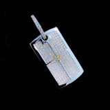 Men's Iced out Baguette Dog Tag Charm