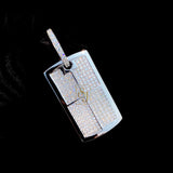 Men's Iced out Baguette Dog Tag Charm