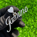 Personalized Iced Out "JAZMINE" Name Letter Pendant for Women