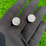 Floral Diamond Cluster Baguette Earrings in 10K White Gold with VVS Round Diamonds