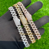 Men's 10MM Classic Iced Out Natural VVS Cuban Link Bracelet