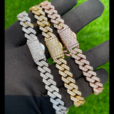 Men's 10MM Classic Iced Out Natural VVS Cuban Link Bracelet