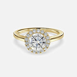 50 Pointer Round Lab Diamond Wedding Solitaire Ring in Gold