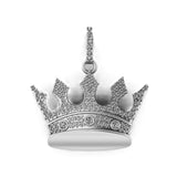 Men's 14K Solid Gold Crown Icy Pendant