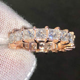 Custom Princess Diamond Wedding Eternity Ring