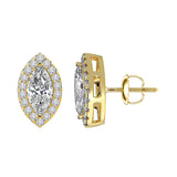 Marquise Cut Diamond Halo Stud Earring