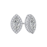 Marquise Cut Diamond Halo Stud Earring