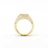 Iced Out Cocktail Men's Ring Two Tone Signet Ring