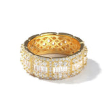 Iced out Baguette Diamond Wedding Band