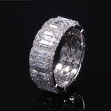 Iced out Baguette Diamond Wedding Band