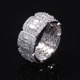 Iced out Baguette Diamond Wedding Band