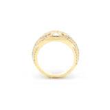 14K Gold Iced out Baguette Cuban Link Ring