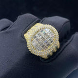 Unisex Iced out Baguette Diamond Ring