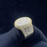 Unisex Iced out Baguette Diamond Ring