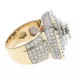 Moissanite Iced Out Hip Hop Rapper Ring in 10K Gold