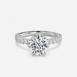 Round Cut Hidden Halo Engagement Ring