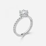 Round Cut Hidden Halo Engagement Ring