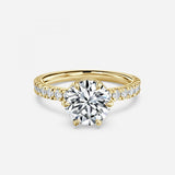 Round Cut Hidden Halo Engagement Ring