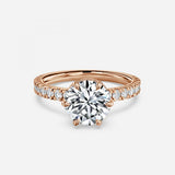 Round Cut Hidden Halo Engagement Ring