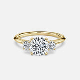 Round Cut Trilogy Engagement Ring