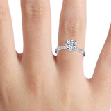 Round Hidden Halo Engagement Ring