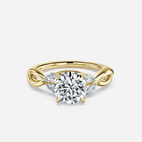 Round & Marquise Cut Diamond Engagement Ring