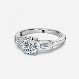 Three Stone Round Cut Engagement Ring