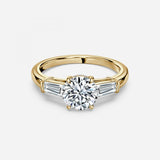 Three Stone Round Cut Engagement Ring