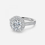 Round Cut Halo Engagement Ring