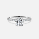 Round Cut Diamond Band Engagement Ring