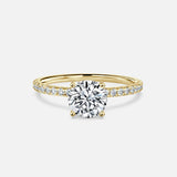 Round Cut Diamond Band Engagement Ring