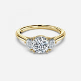 Half Moon 3 Stone Engagement Ring