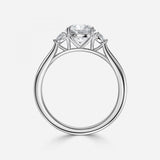 Half Moon 3 Stone Engagement Ring