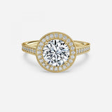 Round Milgrain Set Halo Round Engagement Ring