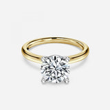 Two Tone Round Solitaire Engagement Ring