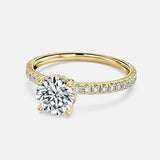 VVS Moissanite Diamond Preset Solitaire Ring In 14Kt Gold