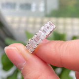 Women Emerald Cut Diamond Wedding Band