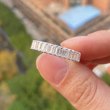 Women Emerald Cut Diamond Wedding Band